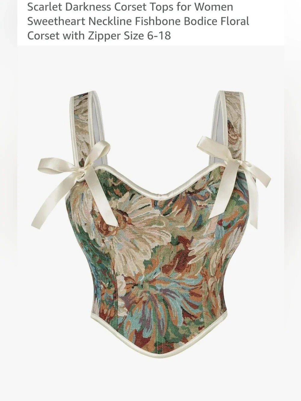 Floral Sweetheart Corset Top in Multicolor - Women's - Picture 1 of 8